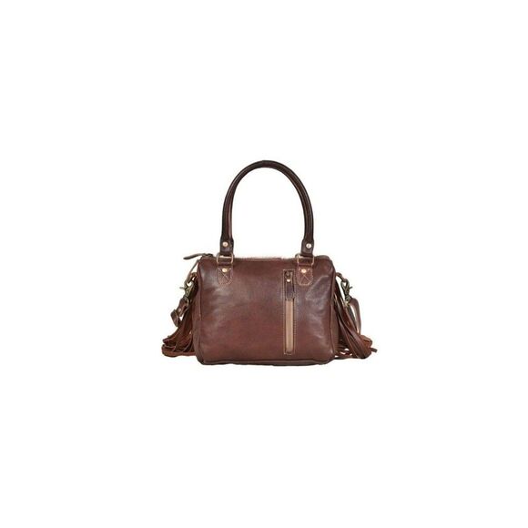 Myra Bag  Upcycled Canvas & Cowhide Concealed Carry Leather  Bag - Picture 4 of 6